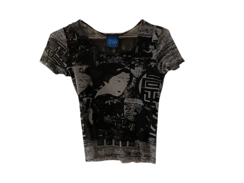 Kenzo Gray Asian Woman Mesh Top