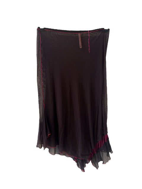 Cop.Copine Mesh Bordeaux Skirt