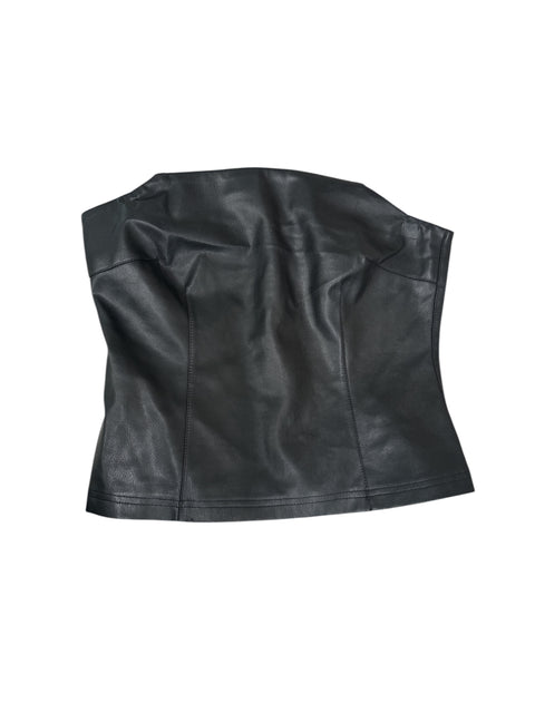 Vintage Black Leather Bustier