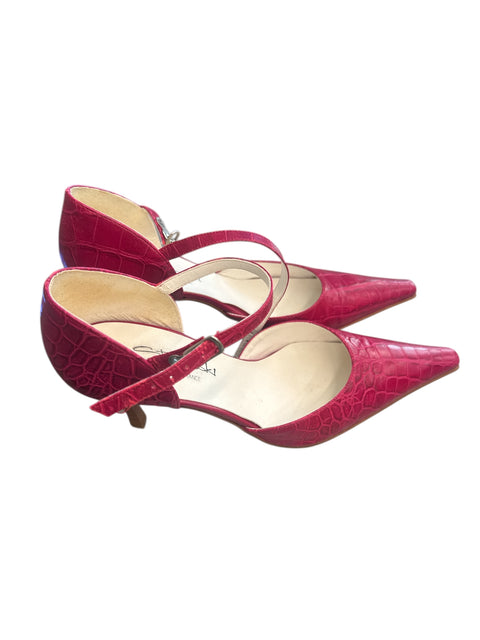 Straboski Fuchsia Croco Heels