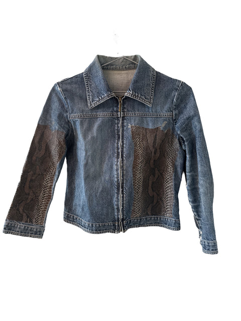 Cavalli Jeans Jacket Snake Print