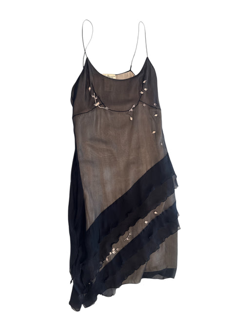Blumarine Black&Flower Silk Dress