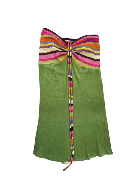 Vintage Green Summer Silk Dress