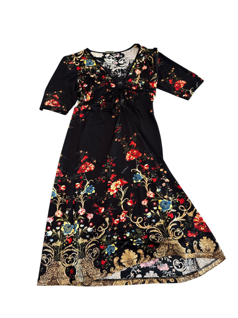 Roberto Cavalli Black Flower Dress
