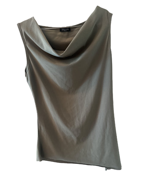 Vintage Asymmetric Khaki Top