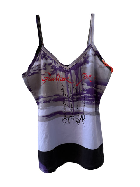 JPG Printed Purple Fitted Tank