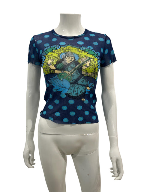Kenzo Mesh Blue Print Top