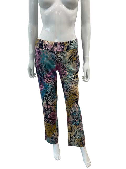 RoccoBarocco MultiColor Snake Print Pants