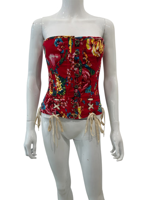 Dolce&Gabbana Flower Red Corset