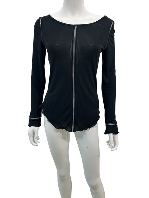 Jean Paul Gaultier Black Long Sleeves Mesh Top