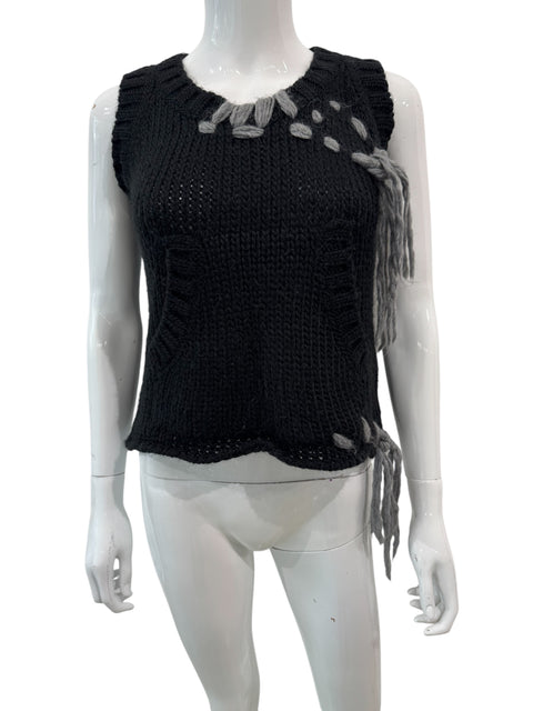 Diesel Wool Grey Details Sleeveless Top