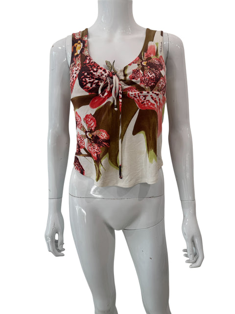 Roberto Cavalli Sleeveless Lys Flower Top