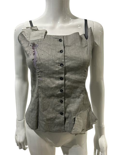Cop Copine Grey Button Asymetric Corset
