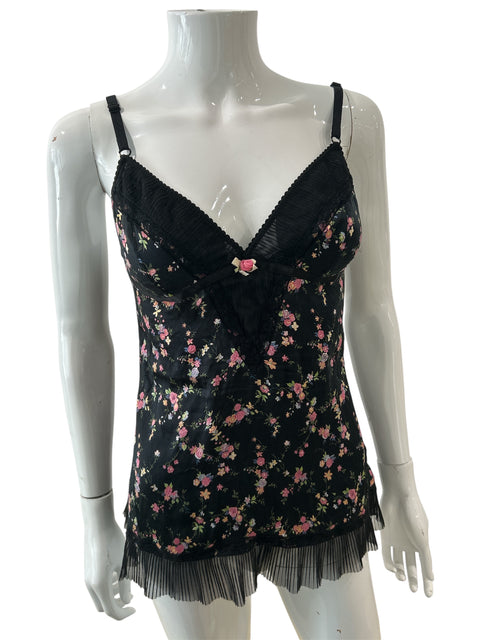 Dolce & Gabbana Black and Pink Floral Top