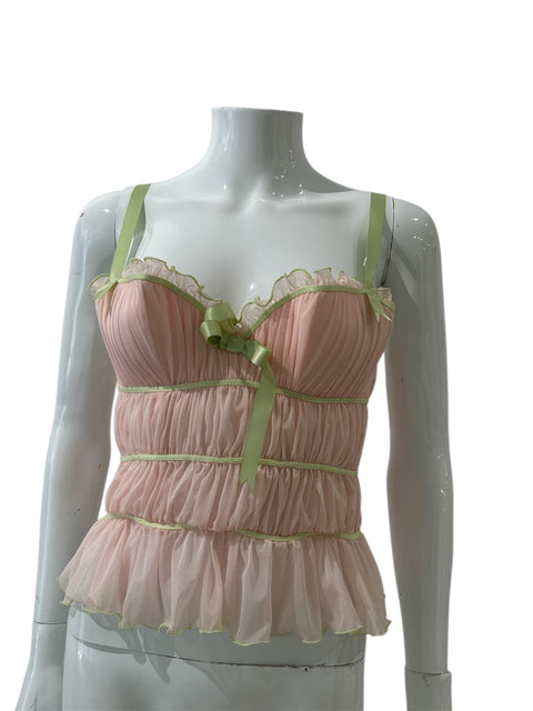 Chantal Thomass Lignt Pink and Green Romantic Corset