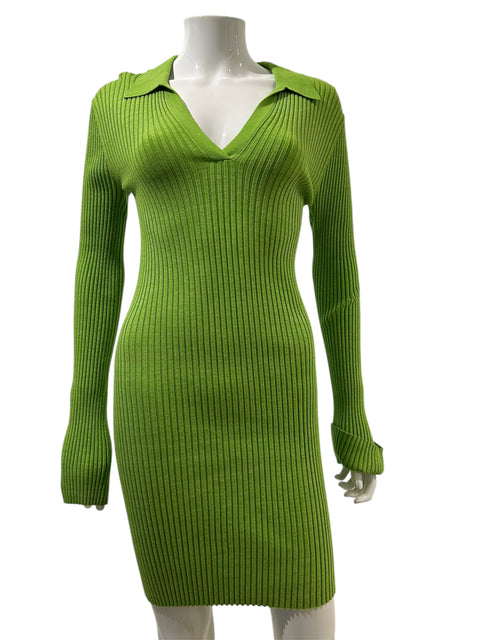 Helmut Lang Green Long Polo Dress