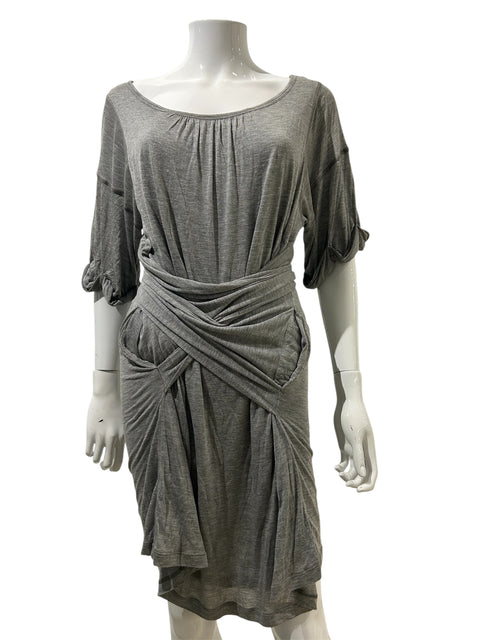 Chloé Grey Jersey Crossed Dress