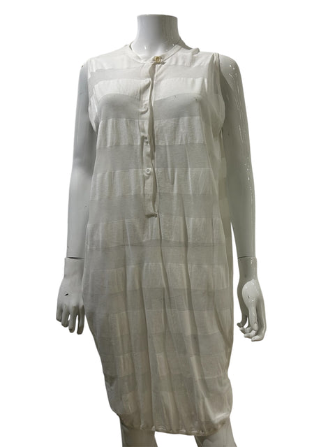 Brunello Cucinelli White Long Stripped Dress