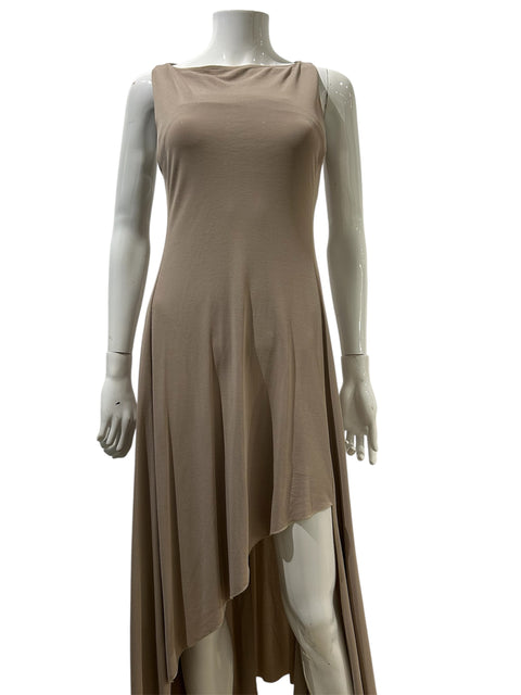 Gianfranco Ferre Taupe Grey  Long Sleeveless  Dress