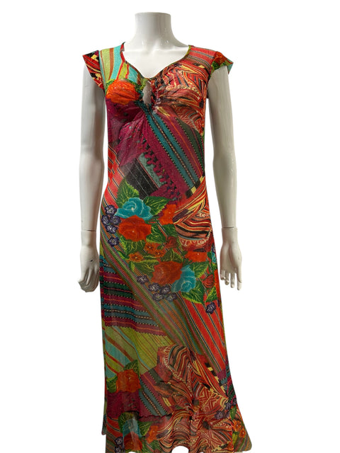 Kenzo Multi-Flower Glitter Mesh  Dress