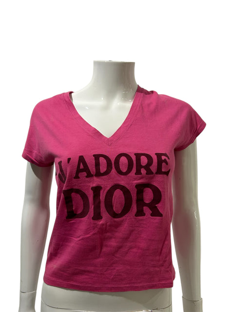 Dior Pink J'adore Dior V-neck T-shirt