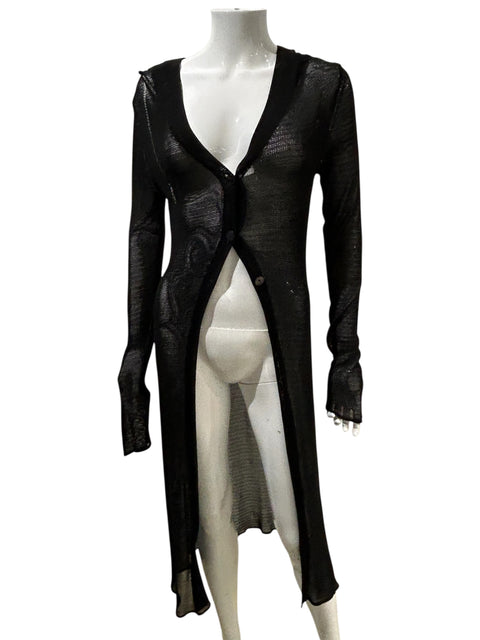 Pinko Black Mesh Long Sleeve Gilet Dress