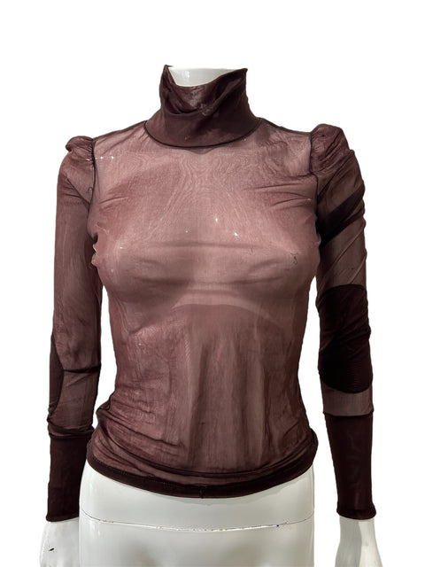 Margiela Brown Mesh Turtle Neck