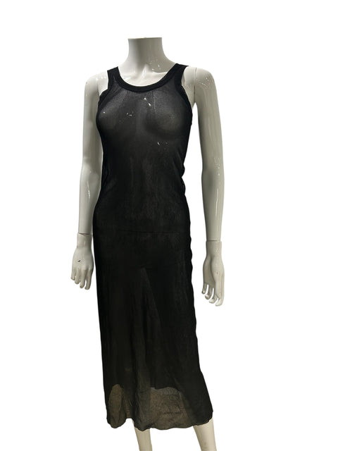 JPG Black Mesh Long Tank Dress