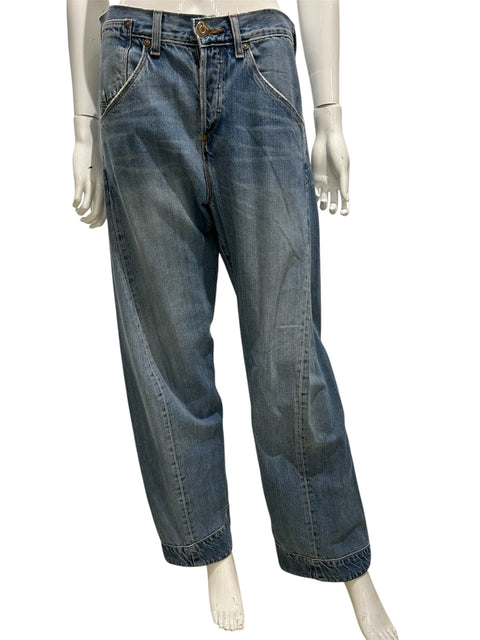 Levi’s Blue Jean with Yellow Button and Back Sewed Patch Work