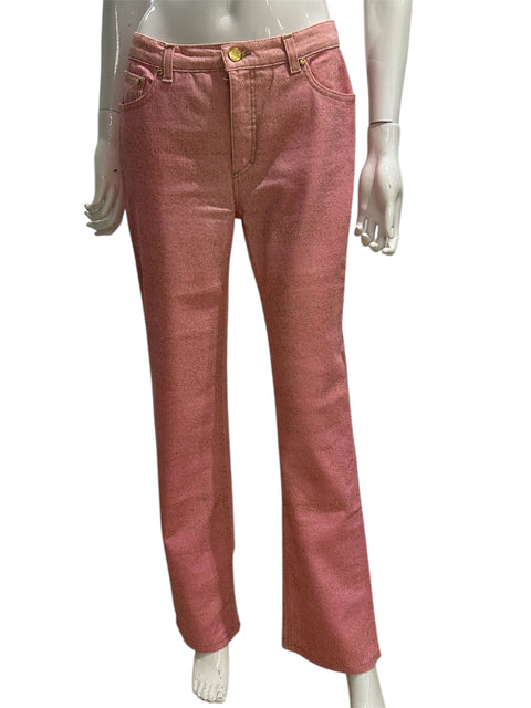 Cavalli Pink and Gold Glitter Jean