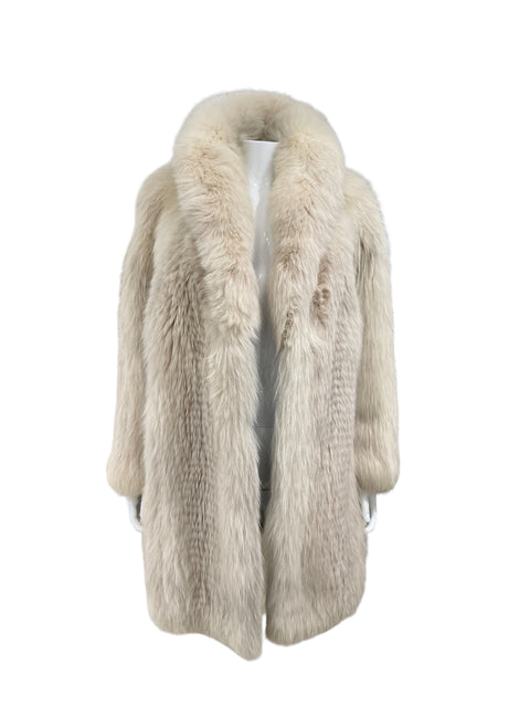Vintage Long Fox Fur White