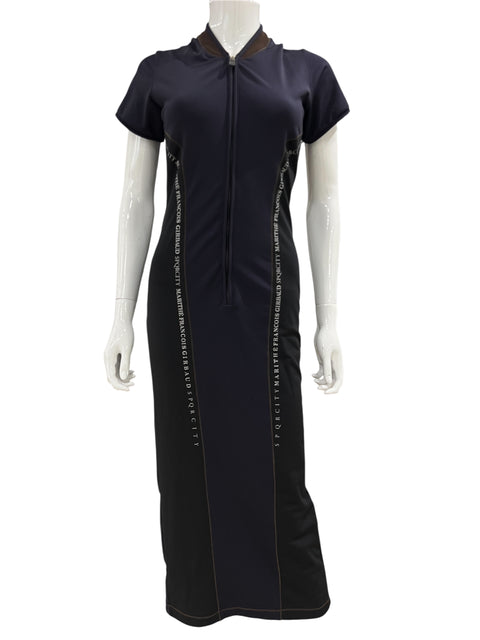 Marithé François Girbaud Navy Blue Zip Long Dress
