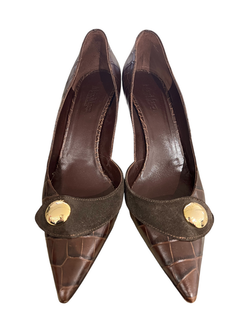 Max Mara Brown Croco Effect Heels