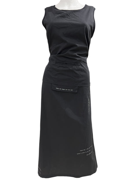 Cop Copine Black Long Dress with Print Message