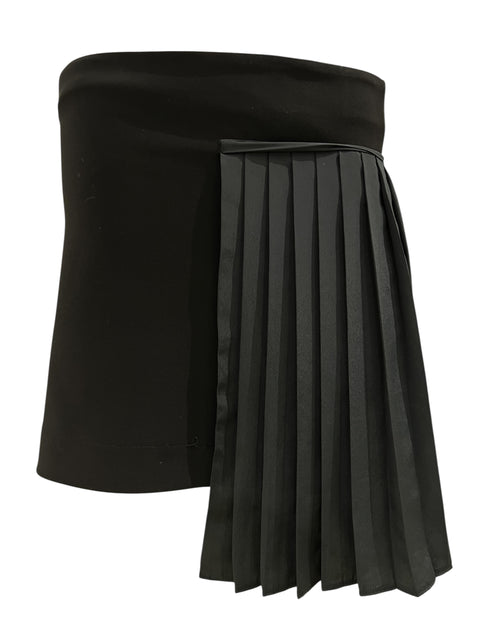 Cop Copine Asymmetrical Pleats BLack Skirt