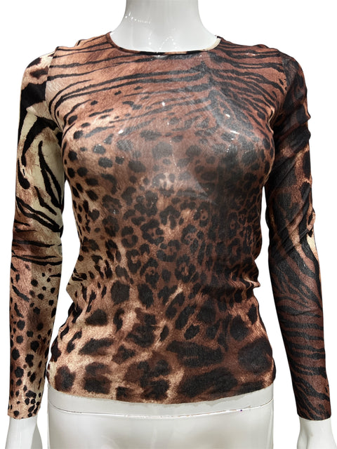 Kenzo Leopard Mesh Long Sleeve