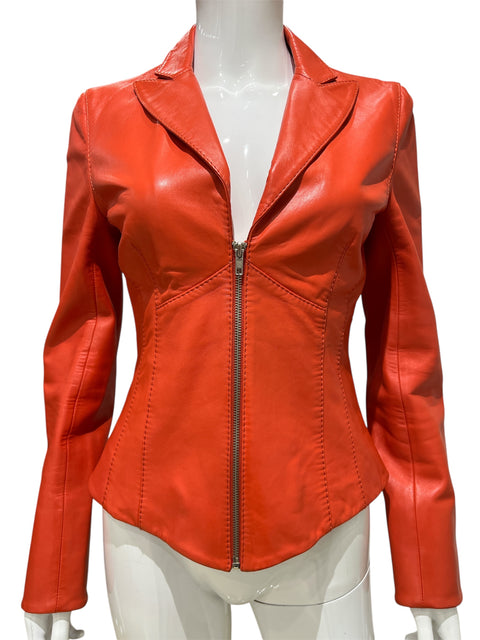 Icejeans Iceberg Orange Leather Corset Jacket