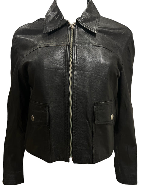 Vintage Cropped Leather Jacket