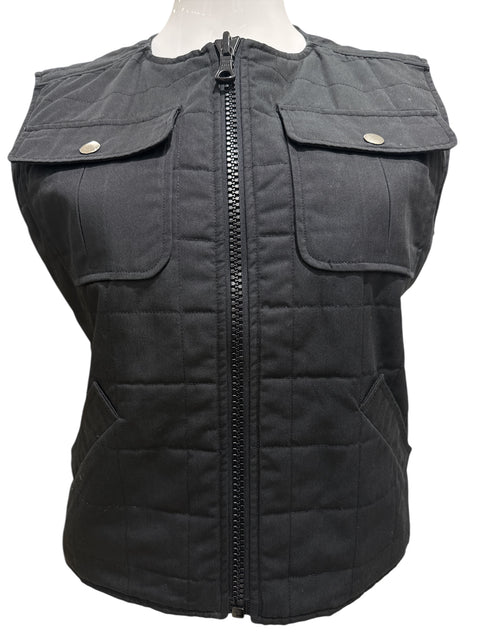 Courrèges Black Quilted Sleeveless Jacket