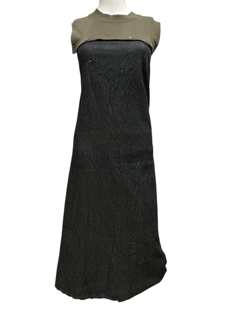 Cop Copine Black Khaki Long Dress