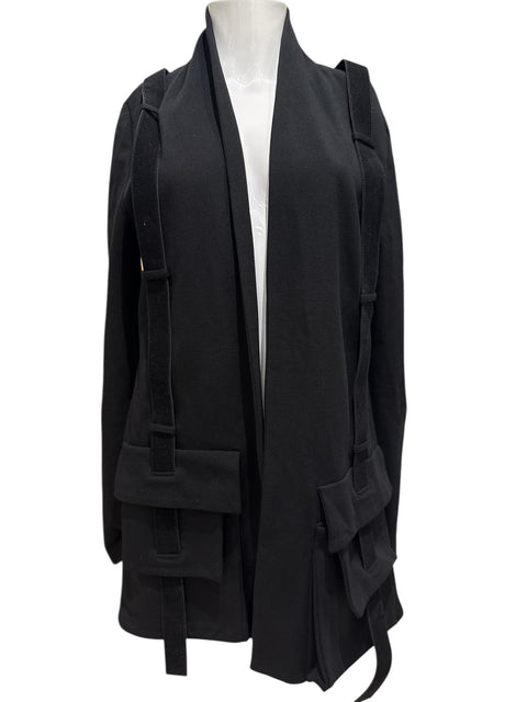Sarah Pacini Black Asymmetrical Cardigan