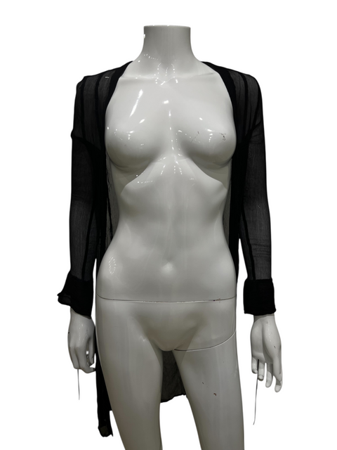 Tenax Black Transparent Silk Cardigan