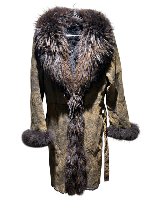 Vintage Long Coat With Fur Collar
