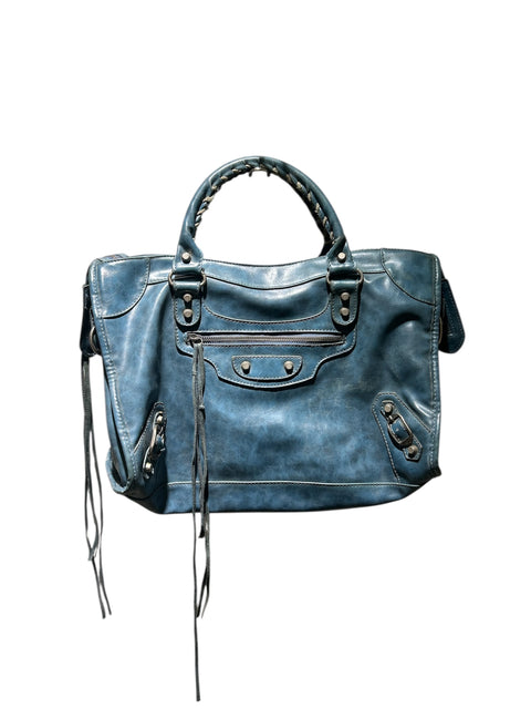 Balenciaga City Bag Blue Metal