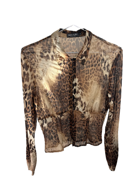 Anti Flirt Leopard Mesh Shirt
