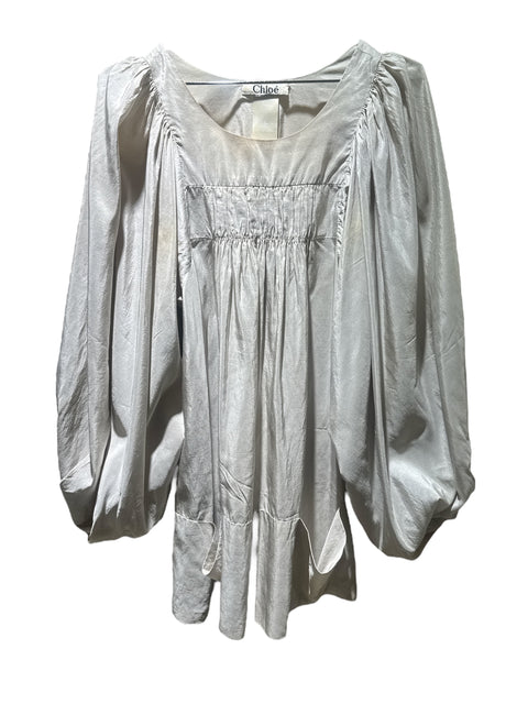 Chloe Grey Silk Dress