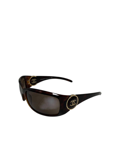 Chanel Tortoiseshell Gold Sunglasses