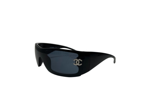 Chanel Black Sunglasses with Rhinestone Details
