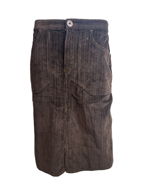 Moschino Jeans Brown Velvet Long Skirt