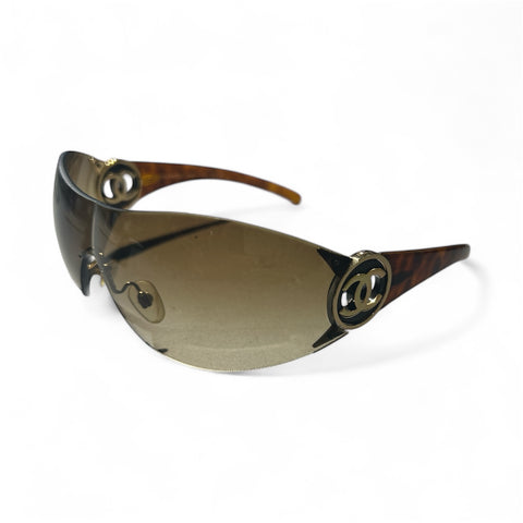 Chanel Oval Tortoise Brown Sunglasses